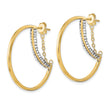 14k Polished Crystals by Swarovski Hoop with Chain Earrings