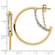 14k Polished Crystals by Swarovski Hoop with Chain Earrings