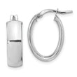 14k White Gold 5.75mm Polished Oval Hoop Earrings