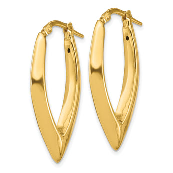 14k Polished Oval Hoop Earrings