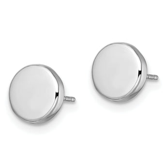 14k White Gold Polished Button Post Earrings