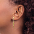 14K Polished D/C Cross Beaded Post Dangle Earrings