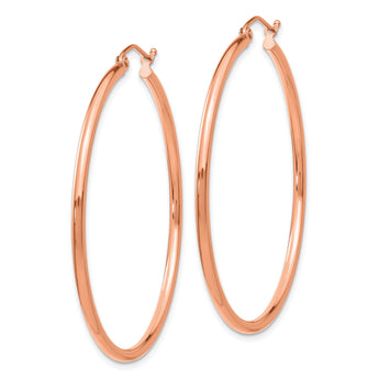 14k Rose Gold Polished 2x45mm Polished Hoop Earrings