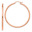 14k Rose Gold Polished 2x45mm Polished Hoop Earrings