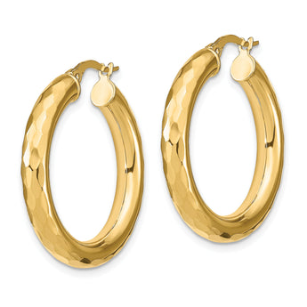 14k Polished D/C Hoop Earrings