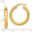 14k Polished D/C Hoop Earrings