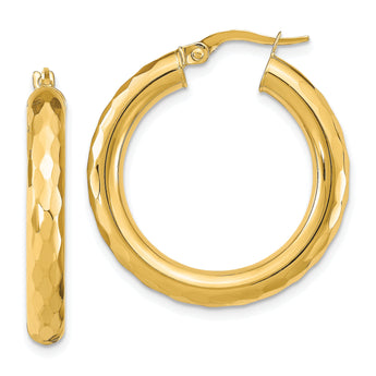 14k Polished D/C Hoop Earrings