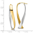 14K Two-tone Polished Twisted Hoop Earrings