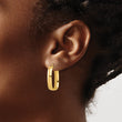 14K Polished Squared Oval Hoop Earrings