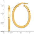14K Polished Oval Hoop Earrings