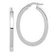 14K White Gold Polished Oval Hoop Earrings