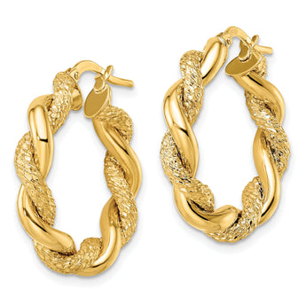 14K D/C Twisted Hoop Earrings