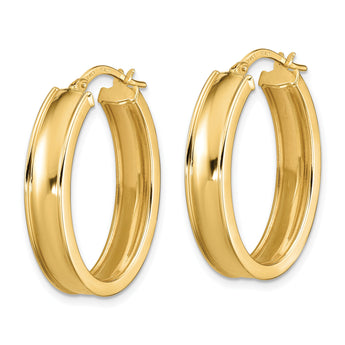 14K Polished Oval Hoops