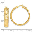 14K Polished D/C Round Hoops