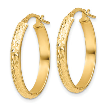 14K Polished D/C Oval Hoops