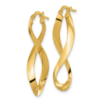 14K Polished Left and Right Eternity Hoop Earrings
