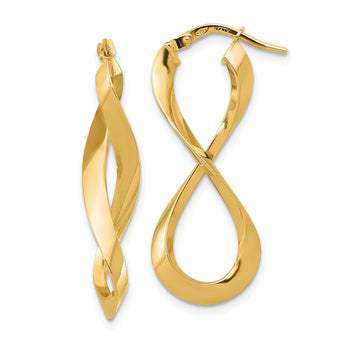 14K Polished Left and Right Eternity Hoop Earrings