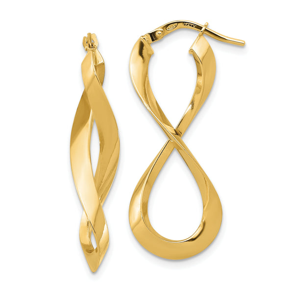 14K Polished Left and Right Eternity Hoop Earrings