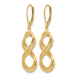 14K Polished Textured Infinity Leverback Earrings - Birthstone Company