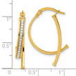 14K Polished Glitter Infused Hoop Earrings