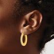 14K Polished Glitter Infused Hoop Earrings
