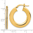 14K Polished Glitter Infused Hoop Earrings