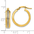 14K Polished Glitter Infused Hoop Earrings