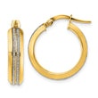 14K Polished Glitter Infused Hoop Earrings