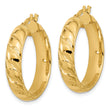 14k Polished and Twisted Hoop Earrings