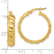 14k Polished and Twisted Hoop Earrings