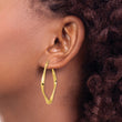 14K Polished Twisted Square Hoop Earrings