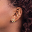 14K Two-tone Polished Post Dangle Earrings