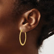 14K Polished Textured Oval Hoop Earrings