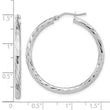 14k White Gold Polished D/C Hoop Earrings
