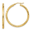 14k Polished D/C Hoop Earrings