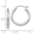 14k White Gold Polished 2.5mm Lightweight Tube Hoop Earrings