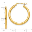14k Polished 2.5mm Lightweight Tube Hoop Earrings