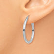 14k White Gold Polished 2.5mm Lightweight Tube Hoop Earrings