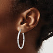 14k White Gold Polished 2.5mm Lightweight Tube Hoop Earrings