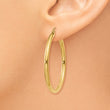 14k Polished 2.5mm Lightweight Tube Hoop Earrings