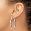 14k White Gold Polished 2.5mm Lightweight Tube Hoop Earrings
