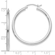 14k White Gold Polished 2.5mm Lightweight Tube Hoop Earrings