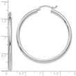 14k White Gold Polished 2.5mm Lightweight Tube Hoop Earrings