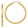 14k Polished 2.5mm Lightweight Tube Hoop Earrings