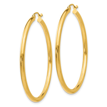 14k Polished 2.5mm Lightweight Tube Hoop Earrings