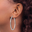 14k White Gold Polished 2.5mm Lightweight Tube Hoop Earrings