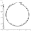 14k White Gold Polished 2.5mm Lightweight Tube Hoop Earrings