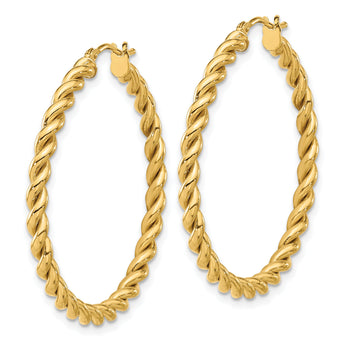 14K Polished Twist Hoop Earrings