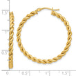 14K Polished Twist Hoop Earrings