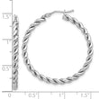 14K White Gold Polished Twist Hoop Earrings